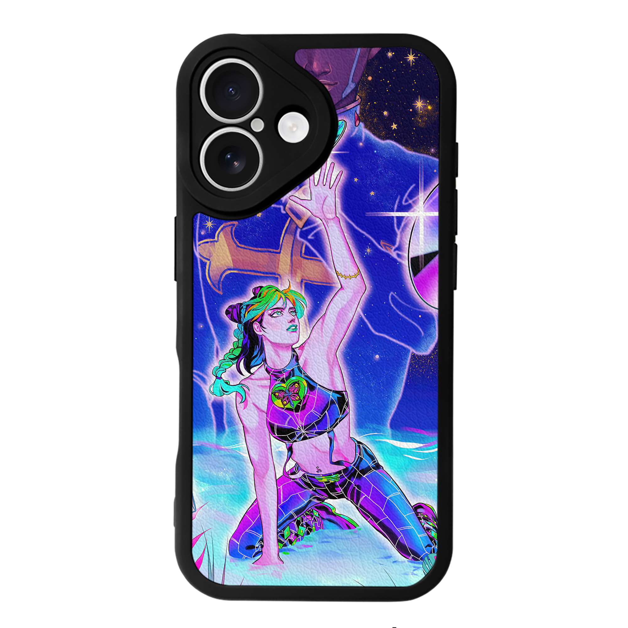 （画像用） ジョジョの奇妙な冒険 JoJo's Bizarre Adventure 【iPhone 16シリーズ対応】シリコンスマホケース（レザー調） 材質：シリコン